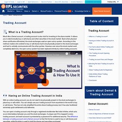 Trading Account: Trading Account Meaning, Definition, Opening Procedures - India Infoline