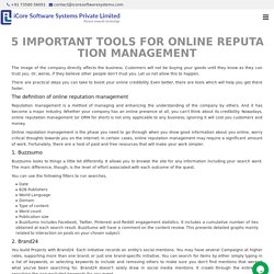 The definition of online reputation management