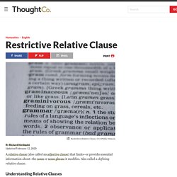 Definition of Restrictive Relative Clause