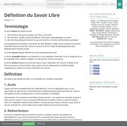 Définition du Savoir Libre