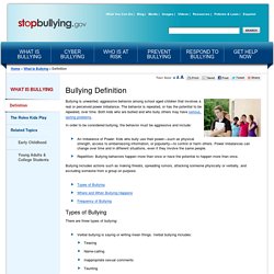 Bullying Definition