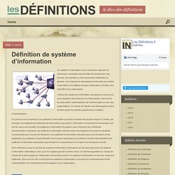 Définition de système d’information