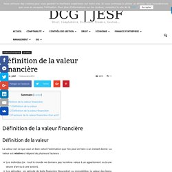 Définition de la valeur financière