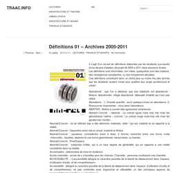 Définitions 01 – Archives 2005-2011
