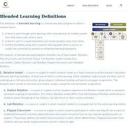 Blended Learning Definitions
