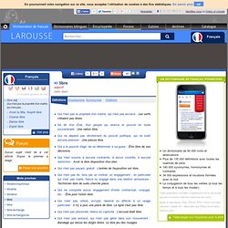 Libre - Dictionnaire Larousse