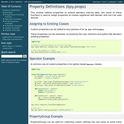 Property Definitions (bpy.props) — Blender 2.70.0 19e627c