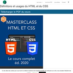 Définitions et usages du HTML et du CSS