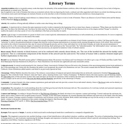 Definitions of Literary Terms