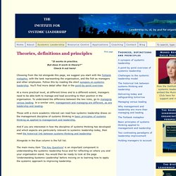 Theories, definitions and principles