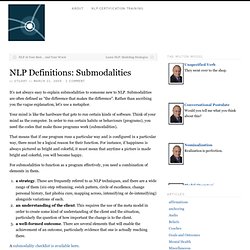 NLP Definitions: Submodalities » Learn NLP - World Of NLP