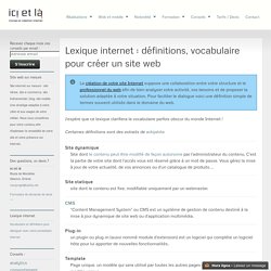 Lexique internet : définitions, vocabulaire pour créer un site web Agence web ici et là - Valence