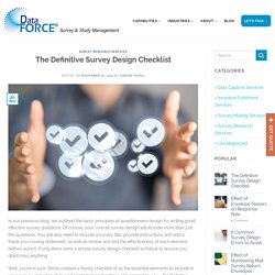 The Definitive Survey Design Checklist - Dataforce