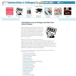 Find Online College Courses - Top Accredited Classes & Free Lectures