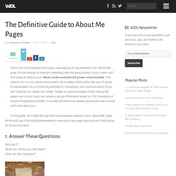 The Definitive Guide to About Me Pages