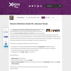 Maven Definitive Guide FR, relecture finale