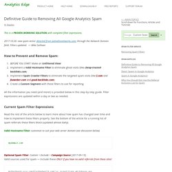 Definitive Guide to Removing Google Analytics Spam - Analytics Edge Help