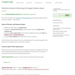 Definitive Guide to Removing Google Analytics Spam - Analytics Edge Help