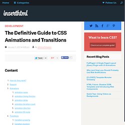 The Definitive Guide to CSS Animations and Transitions