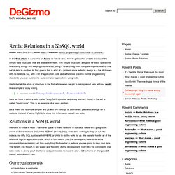 Blog Archive » Redis: Relations in a NoSQL world