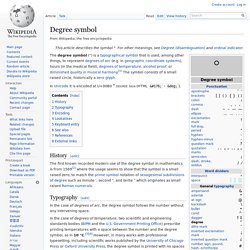 Degree symbol - Wikipedia, the free encyclopedia