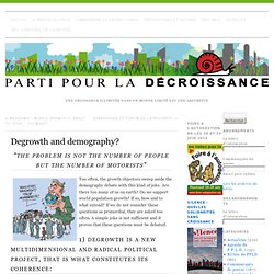 Degrowth and demography? »