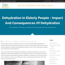 Dehydration in Elderly People - Impact and Consequences of Dehydration