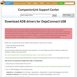 Download ADB drivers for DejaConnect USB