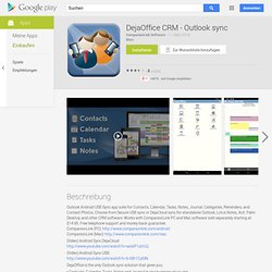 DejaOffice CRM - Outlook sync