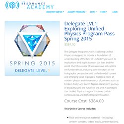 Delegate LVL1: Exploring Unified Physics Program Pass Spring 2015 – Resonance Academy