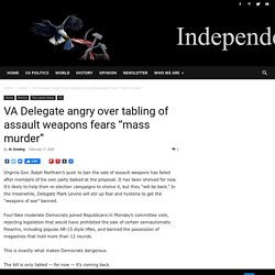 VA Delegate angry over tabling of assault weapons fears "mass murder"