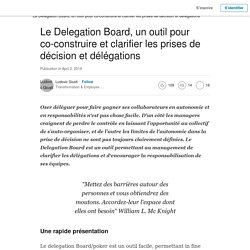 (5) Le Delegation Board, un outil pour co-construire et clarifier les prises de décision et délégations