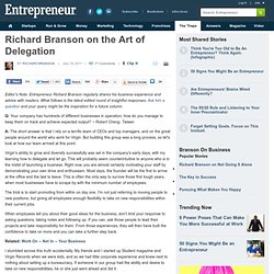 Richard Branson on the Art of Delegation