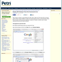 Delete IE7 History From the Command Line