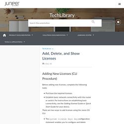 Add, Delete, and Show Licenses - TechLibrary