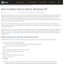 How to Delete Norton 360 in Windows 10? - Norton.com/Setup