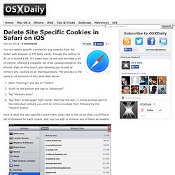 Delete Site-Specific Cookies in Safari on iOS