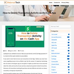 How to Delete Transaction Activity on the Cash App -