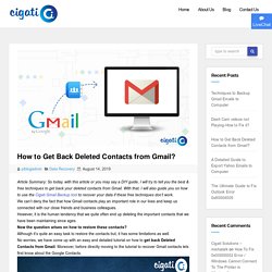 How to Get Back Deleted Contacts from Gmail?