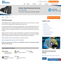 Deleted/Lost File Recovery Services in India - Stellar Data Recovery