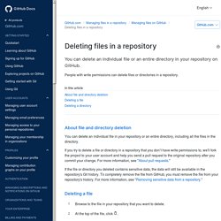 Deleting files in a repository - GitHub Docs