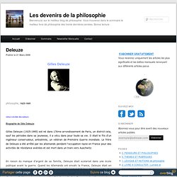 Deleuze - Les devenirs de la philosophie à Paris 8