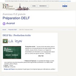 DELF B2 : Production écrite