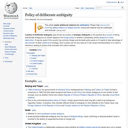 Policy of deliberate ambiguity