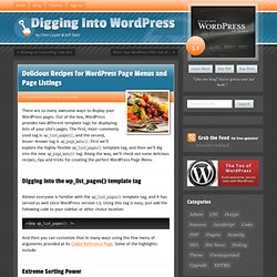 Delicious Recipes for WordPress Page Menus and Page Listings