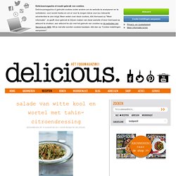salade van witte kool en wortel met tahin-citroendressing - deliciousmagazine.nl