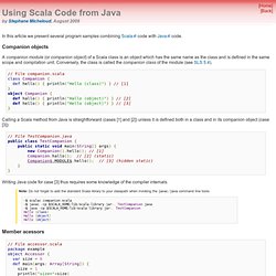 Delightful Coding in Scala - Using Scala Code from Java