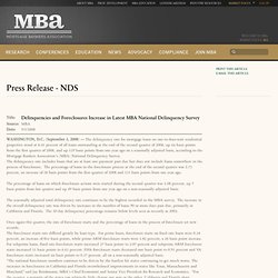 Delinquencies and Foreclosures Increase in Latest MBA National Delinquency Survey