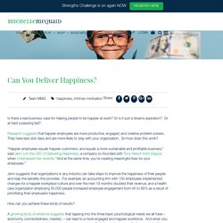 Can You Deliver Happiness ?