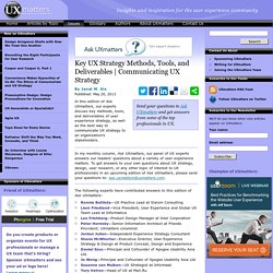 Key UX Strategy Methods, Tools, and Deliverables